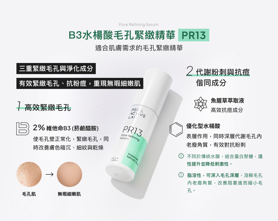 B3 Salicylic Acid Pore Tightening Serum PR13 - Pore Tightening Serum specially formulated for the unique needs of oily and combination skin